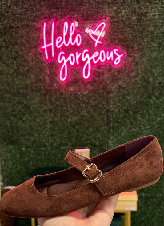 Brown Suede Ballet Flats