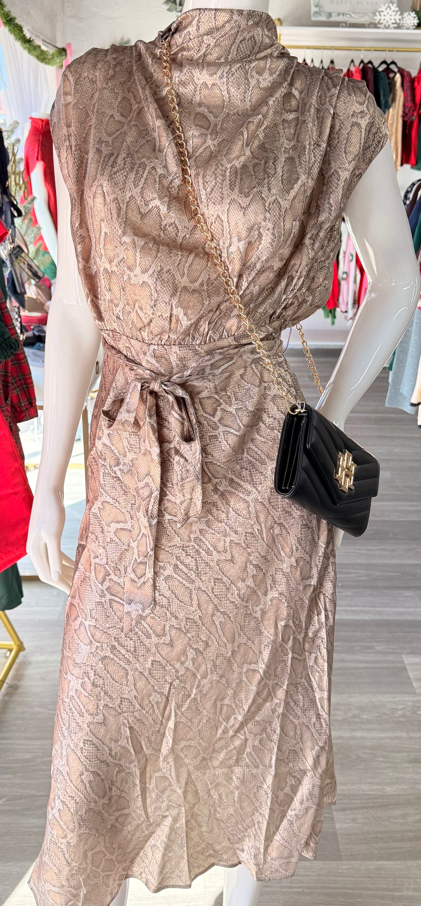 Stay Classy Mock Neck Midi Dress