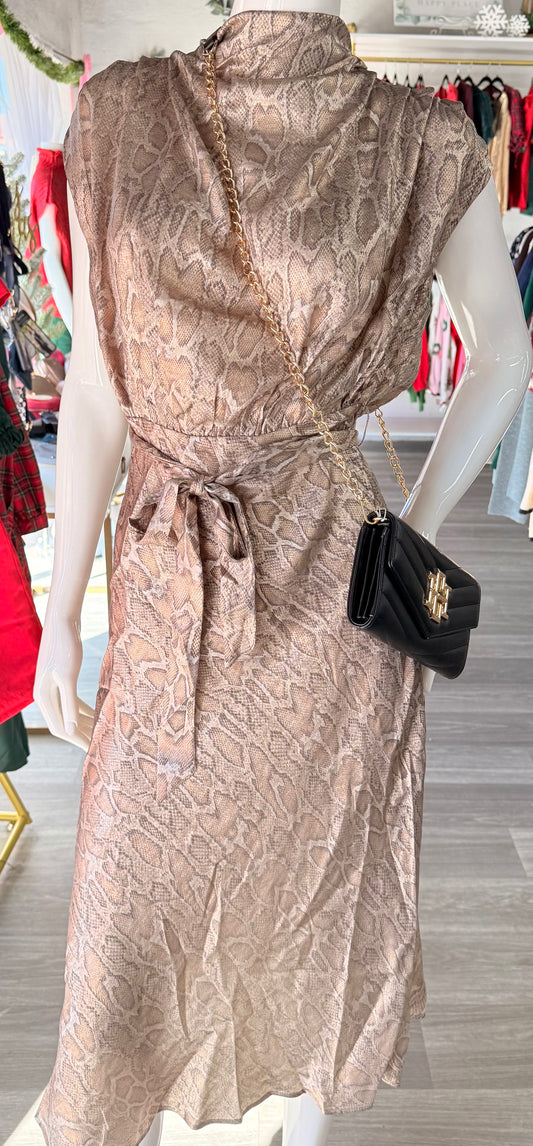 Stay Classy Mock Neck Midi Dress