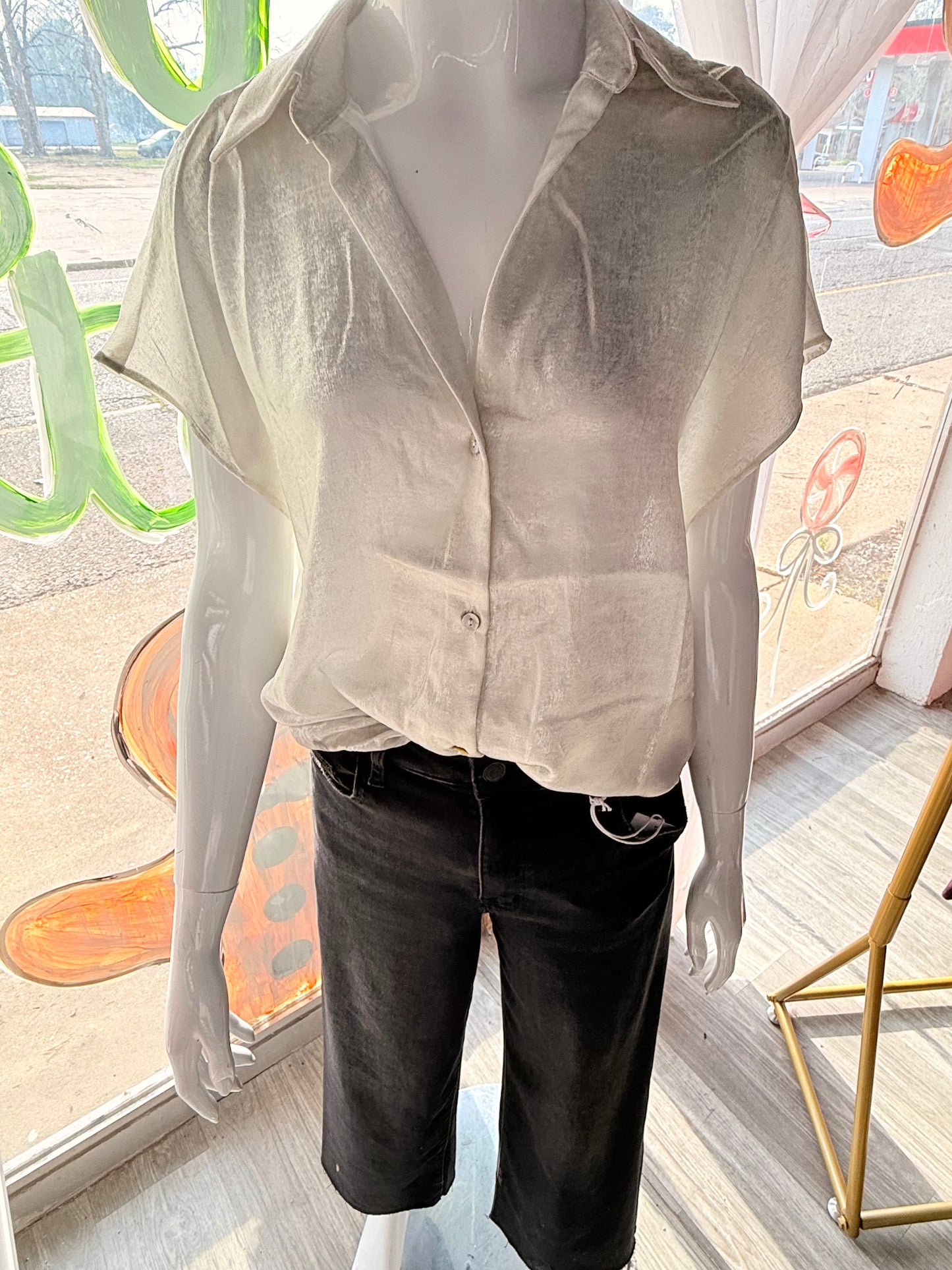 Champagne Metallic Top