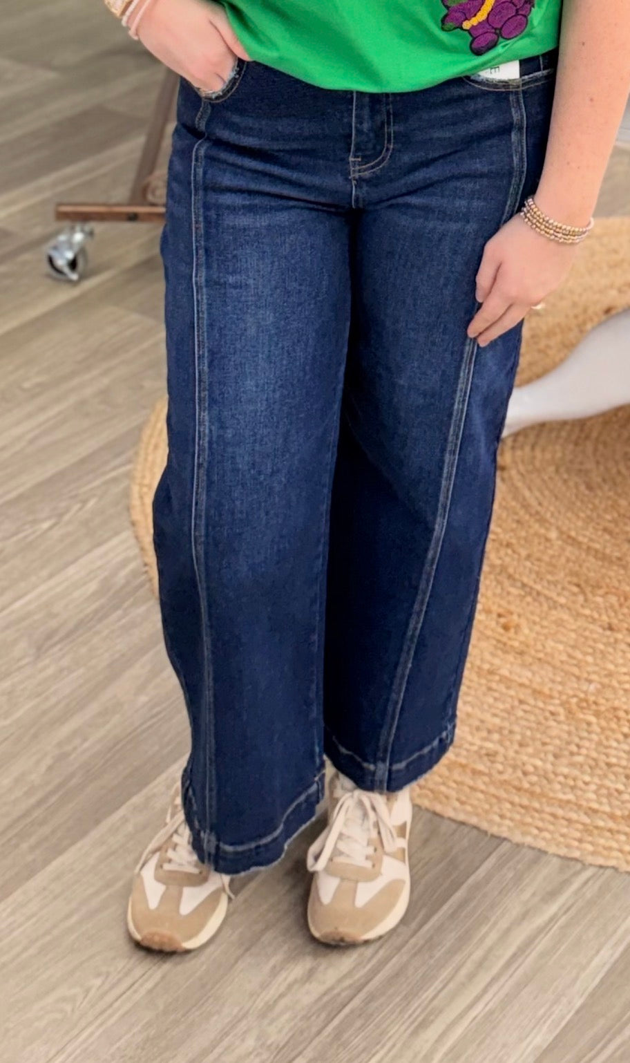 Anna High Rise Crop Wide Leg Jeans