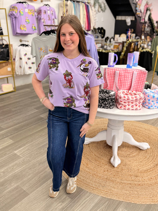 Cajun Mardi Gras Sequin Top