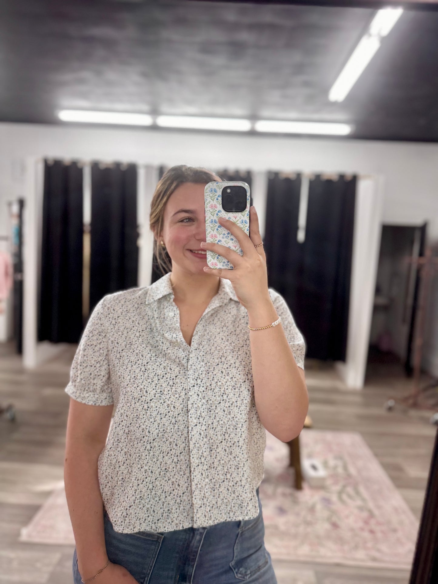 Ditsy Floral Print Top