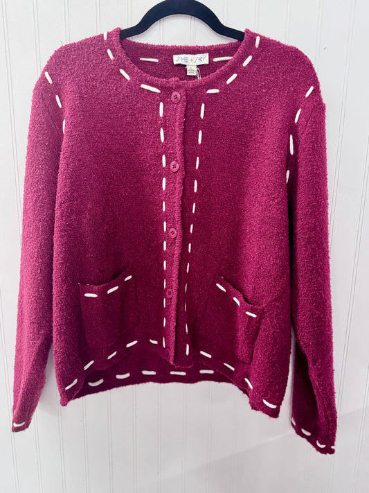 Wine Cardigan Sweater Top