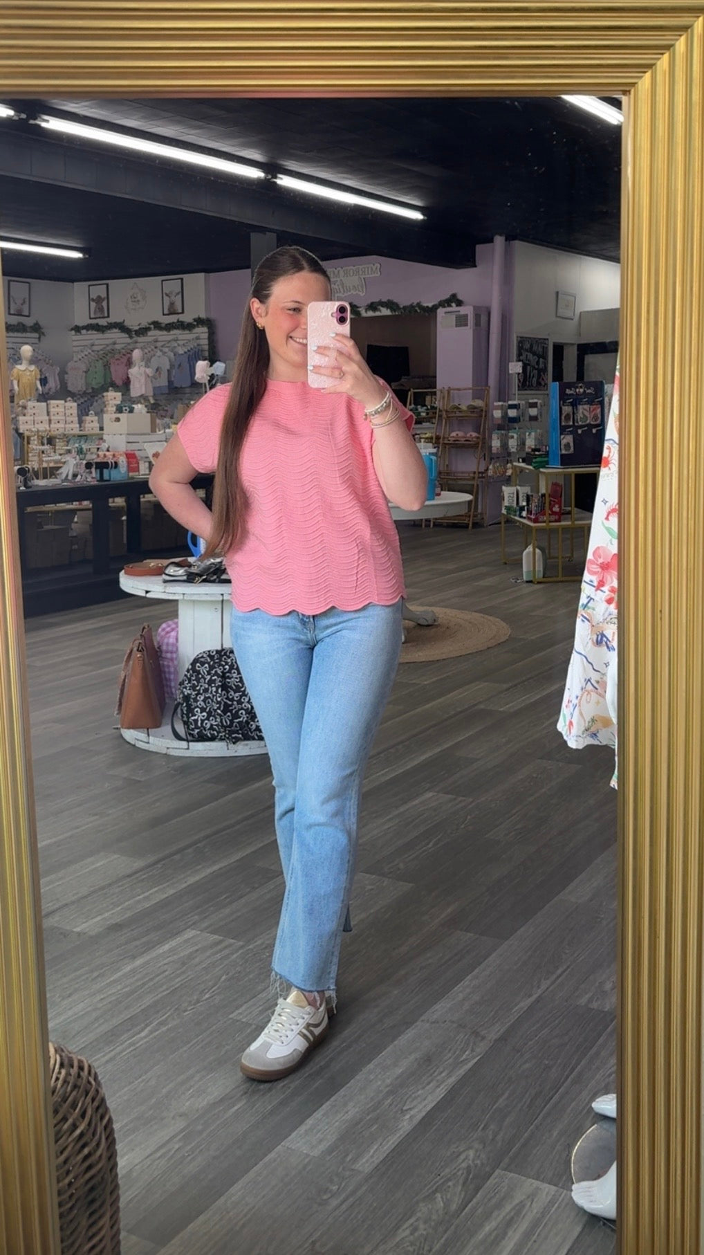 Pink Scalloped Top