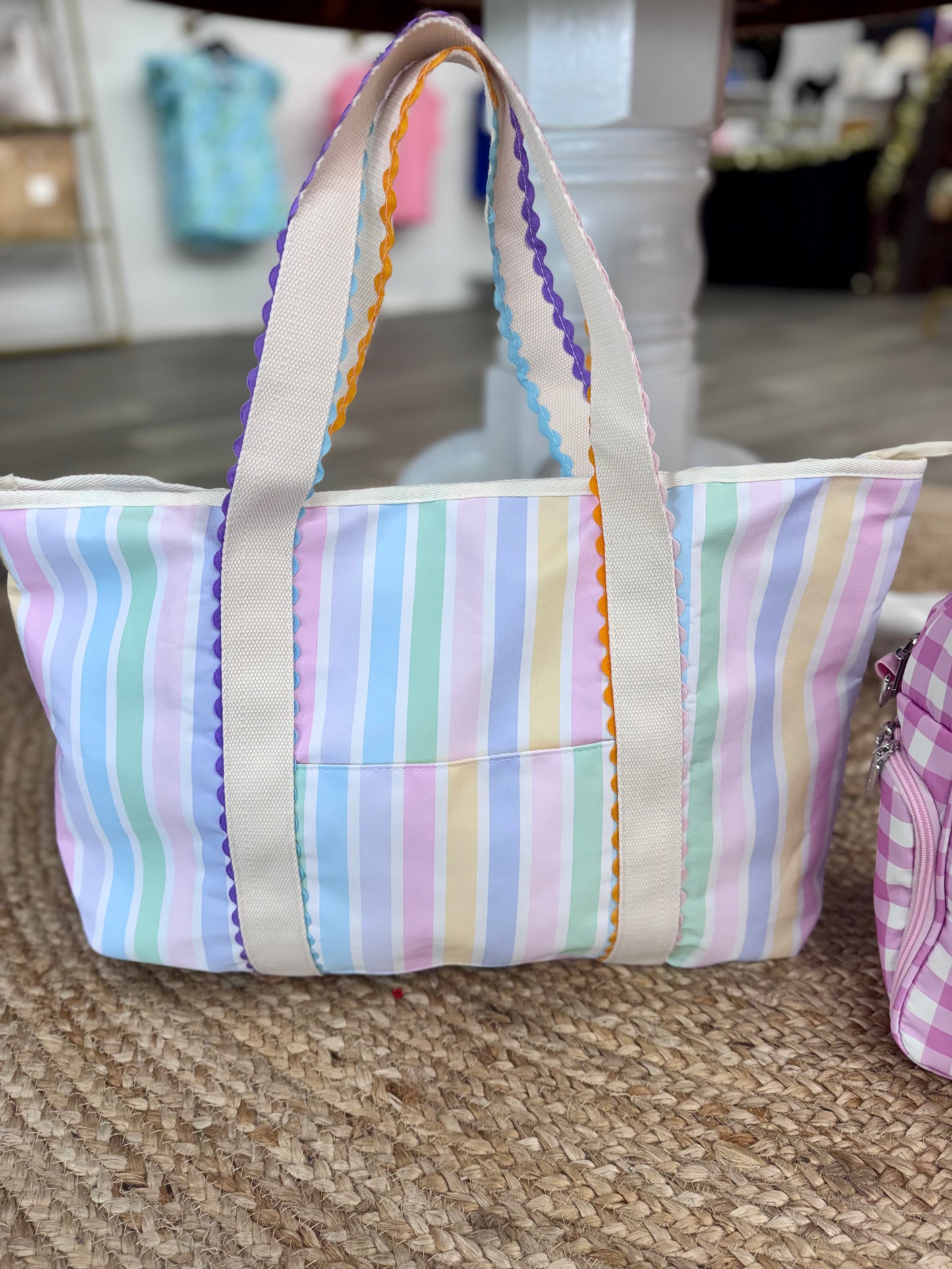 Pastel Striped Tote Bag