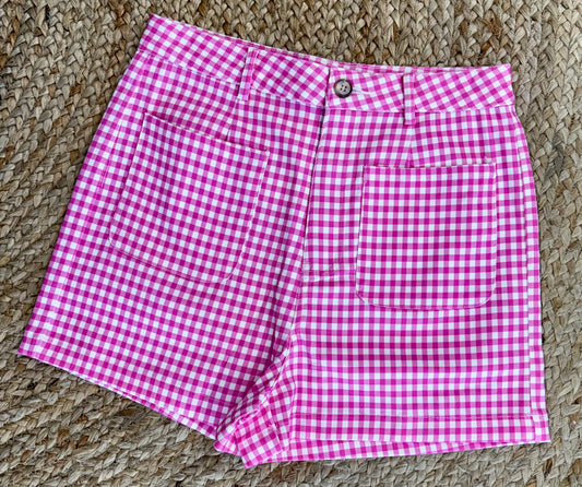 Pink Gingham Shorts