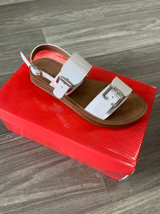 White Bette Buckle Sandals
