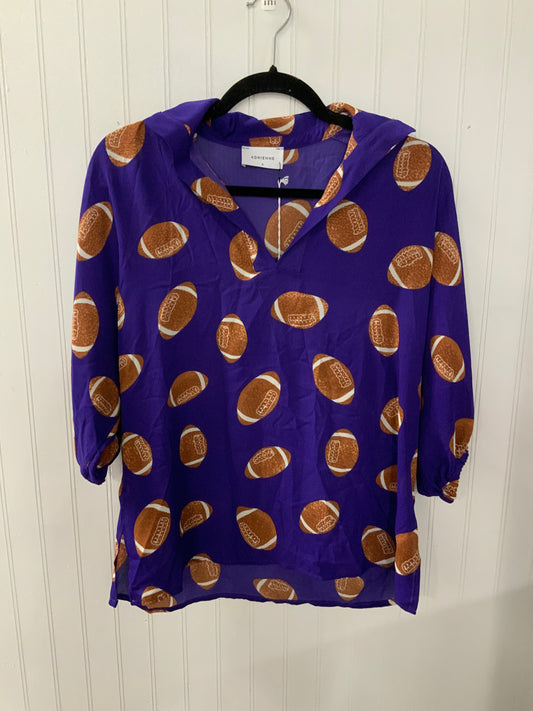 Purple Football 3/4 Sleeve Top