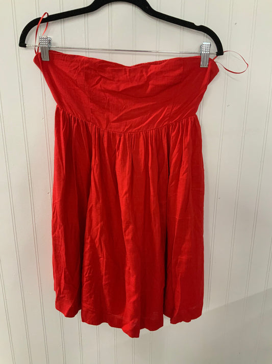 Red Hi Low Strapless Dress