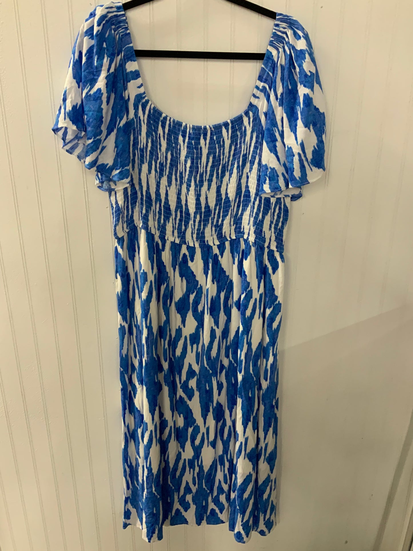 Plus Size Blue & White Dress
