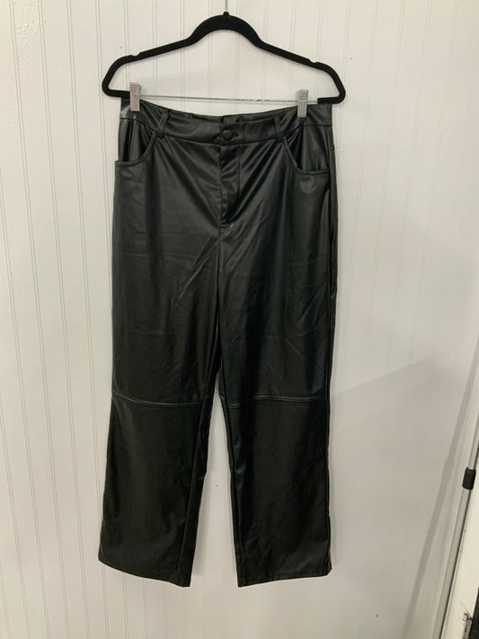 Jane Black Leather Straight Leg Pants