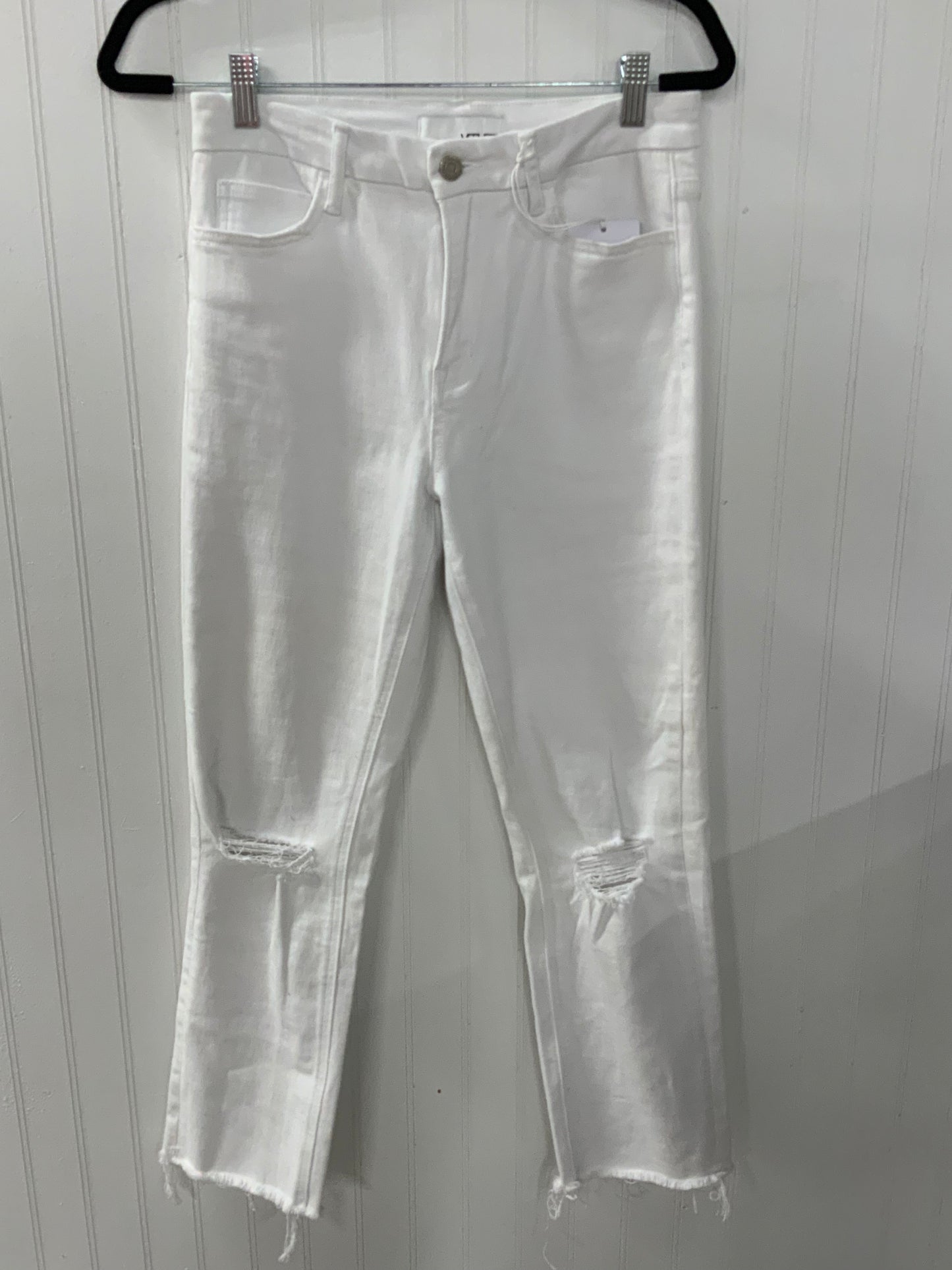White High Rise Slim Straight Jeans