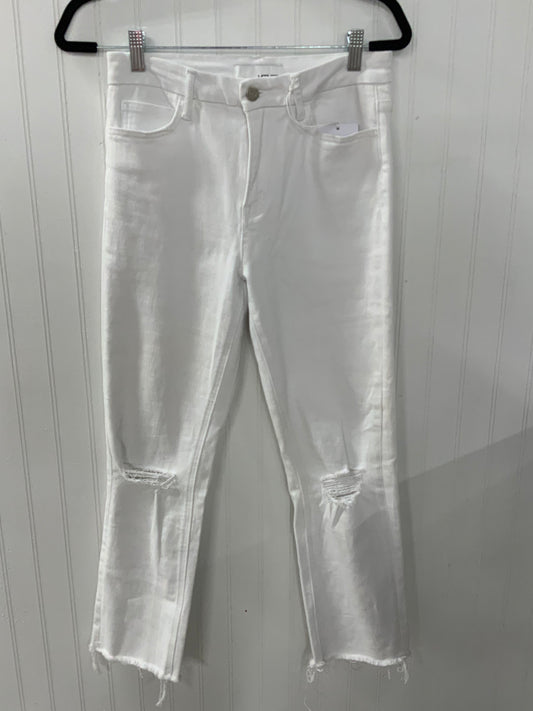 White High Rise Slim Straight Jeans