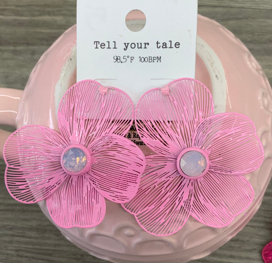 Light Pink Flower Earrings