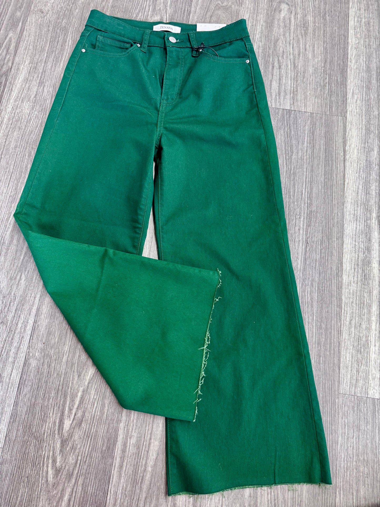 Hunter Green High Rise Flare Pants