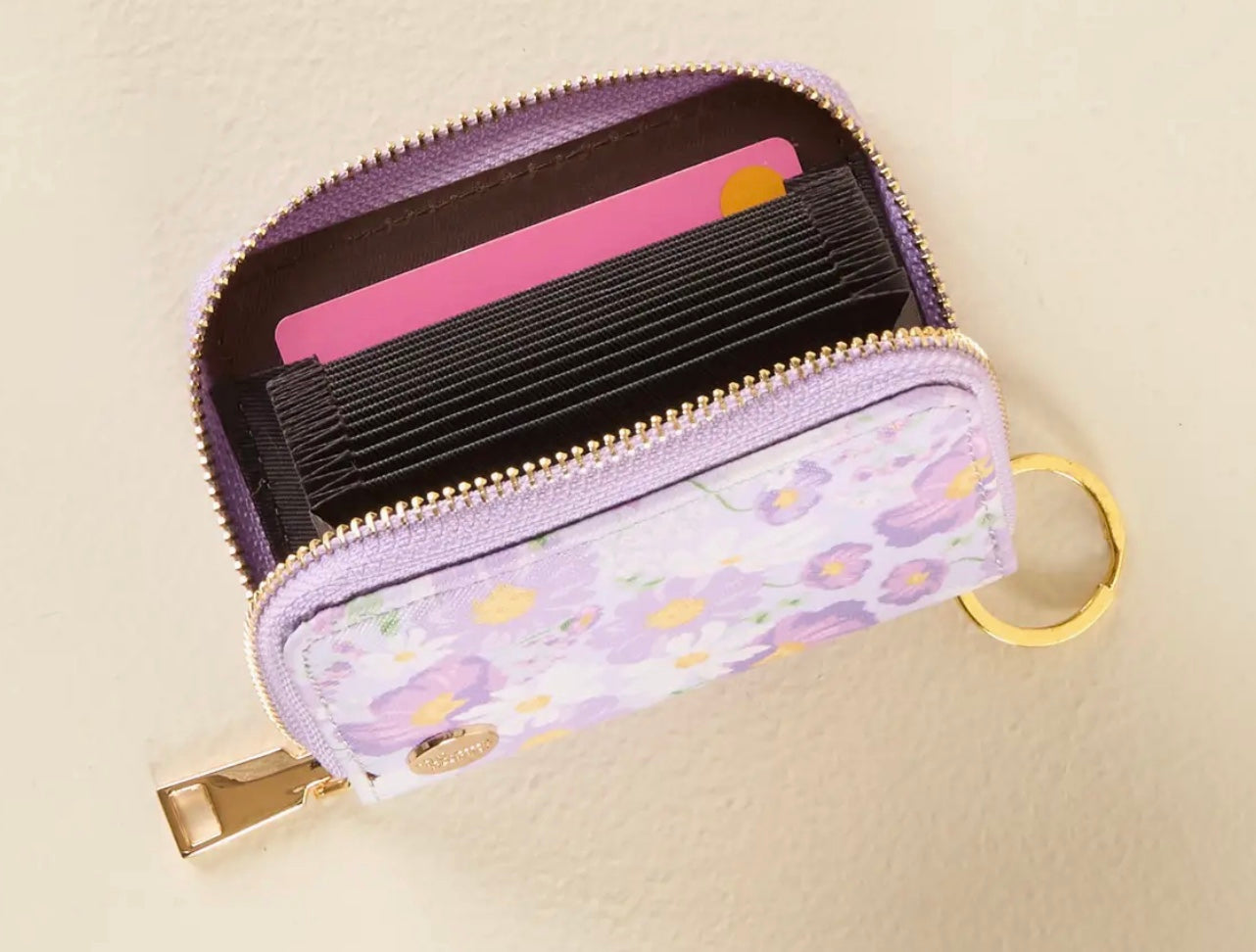 Zip Around Purple Floral Wallet