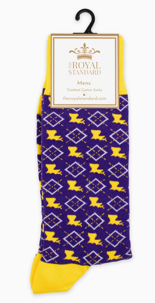 Mens Louisiana Diamond Socks