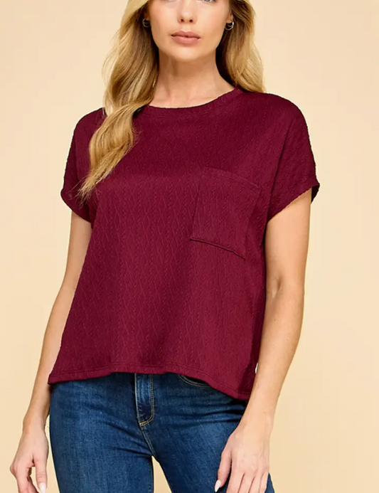 Burgundy Detailed Top
