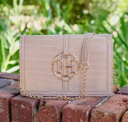 Cecilia Circle Logo Handbag Latte EC