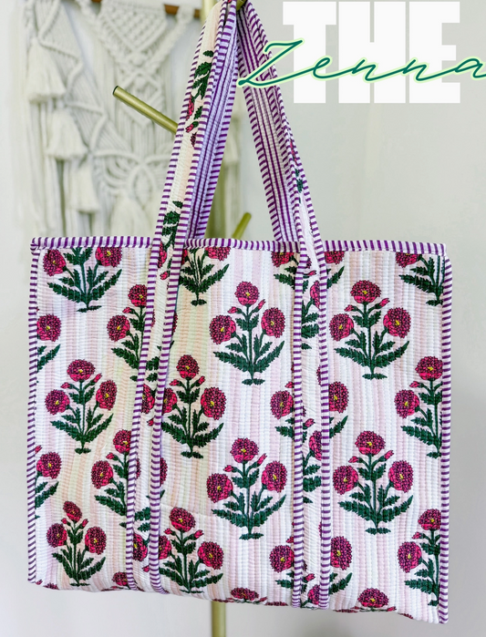 The Zena Quilted Tote Bag