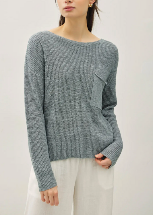 Teal Knit Sweater Top