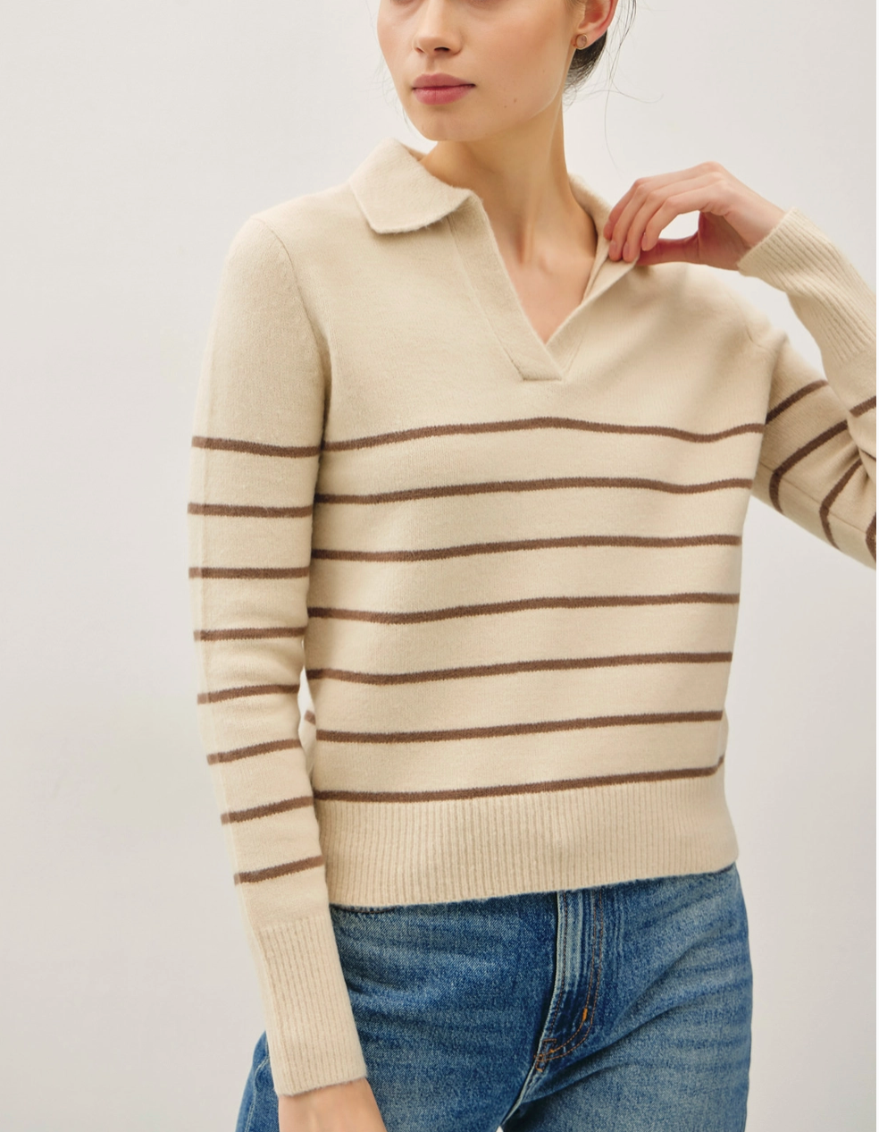 Stay Neutral Collared Sweater Top