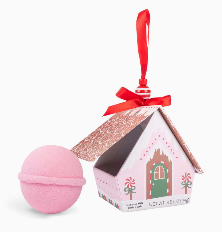 Bath Bomb Christmas Ornament House - Pink
