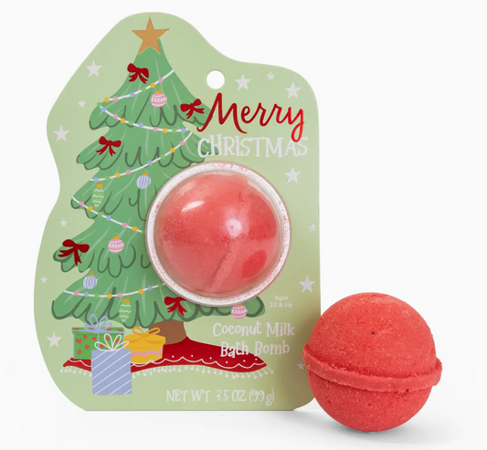 Christmas Tree Clamshell Bath Bomb - Merry Christmas