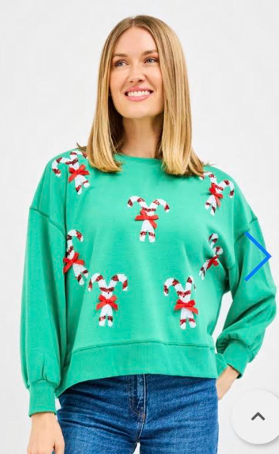 Candy Cane Sequin Sweatshirt