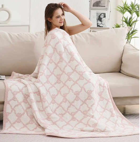 Ribbon Pattern Comfy Luxe Blanket