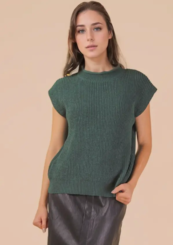 Forest Green Sweater Knit Top