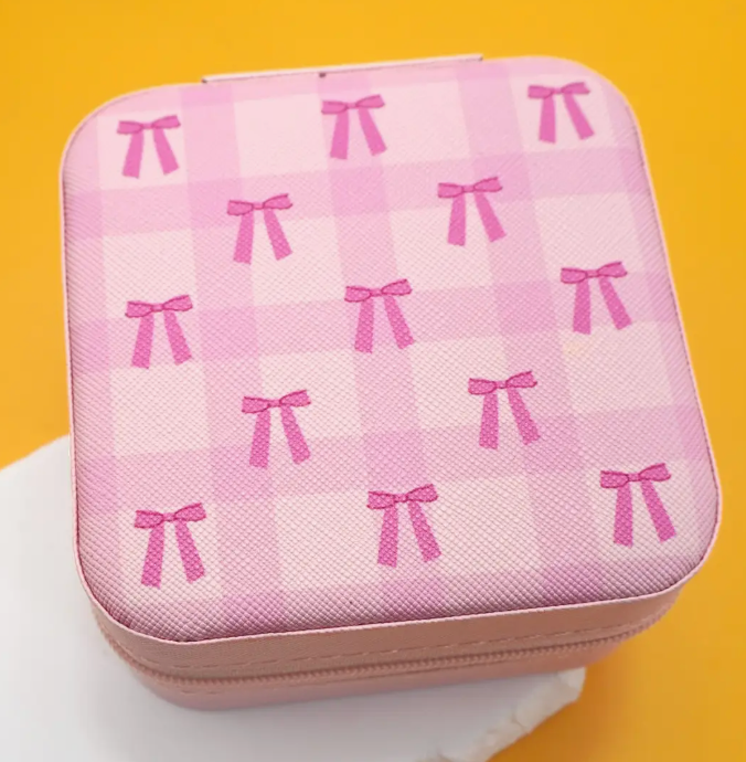 Pink Bow Jewelry Travel Case