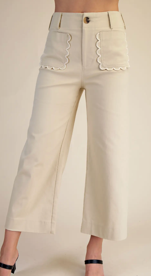 Bone Colette Cropped Wide Leg Pants