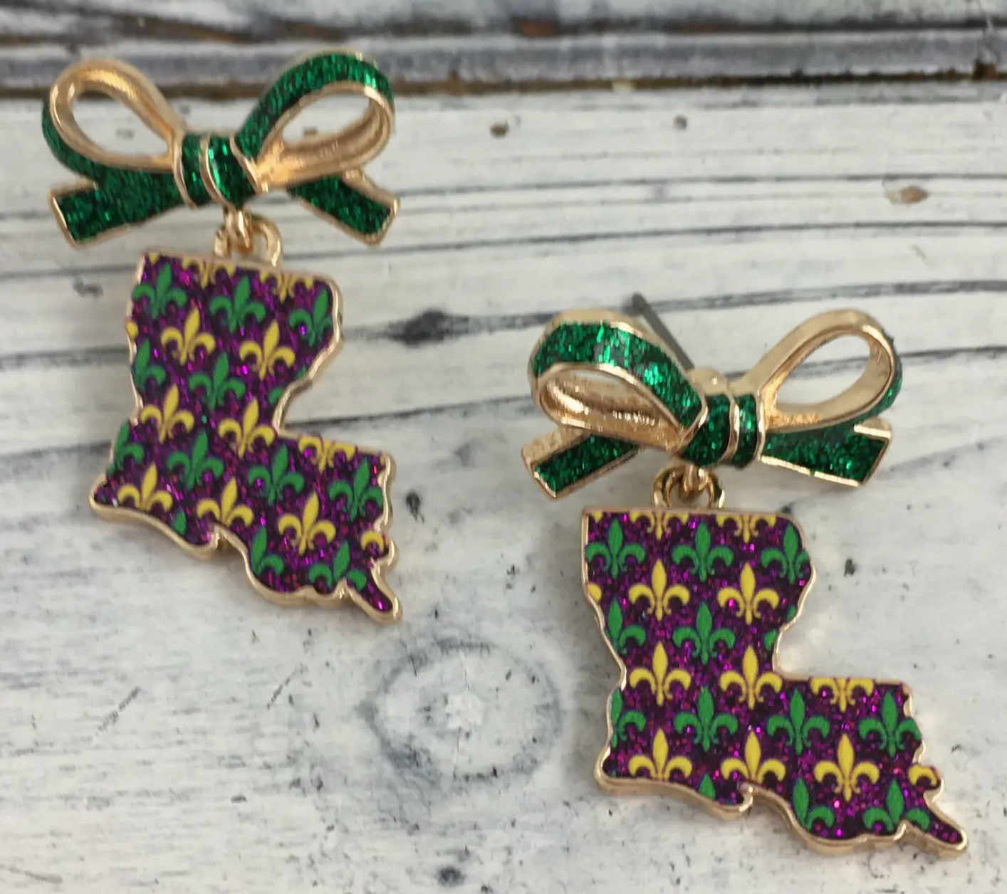 Mardi Gras State Earrings