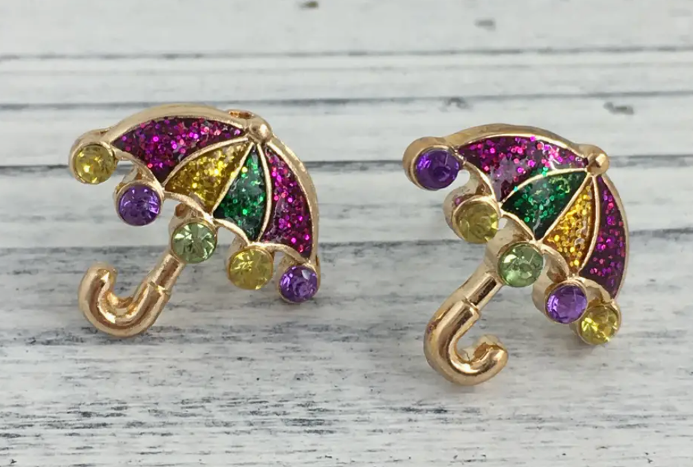 Mardi Gras Umbrella Studs