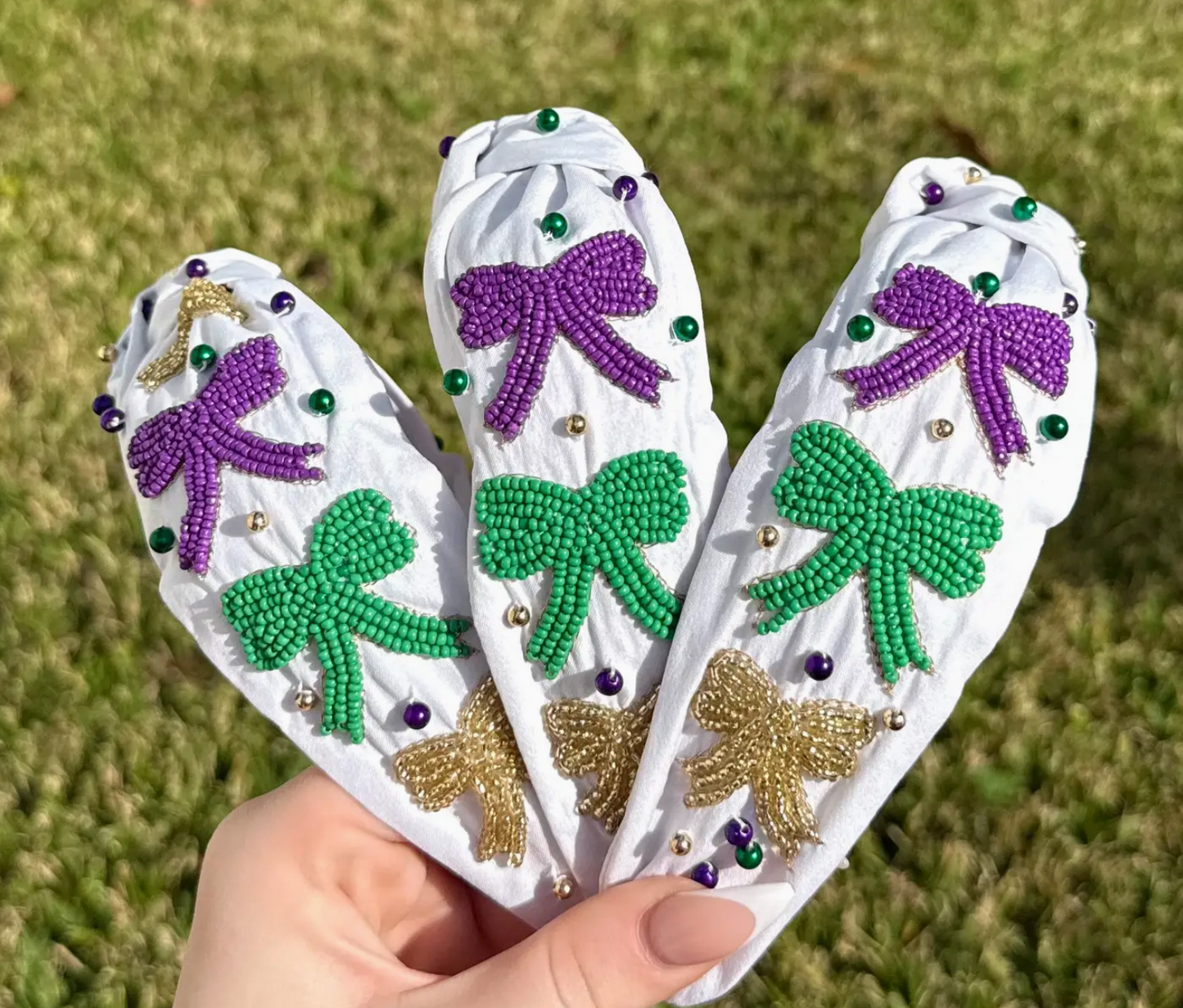 Mardi Gras Bow Headband