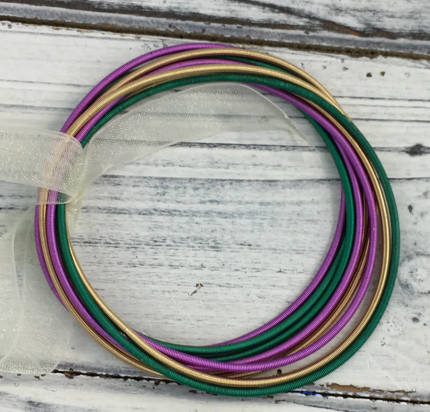 Mardi Gras Guitar String Bracelet Set