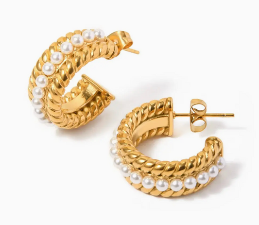 Lady Pearl Hoop Earrings