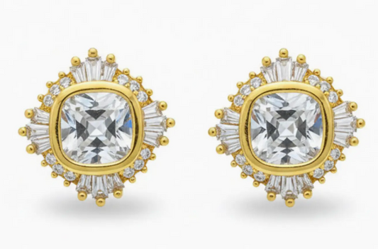 Radiant Crown Stud Earrings