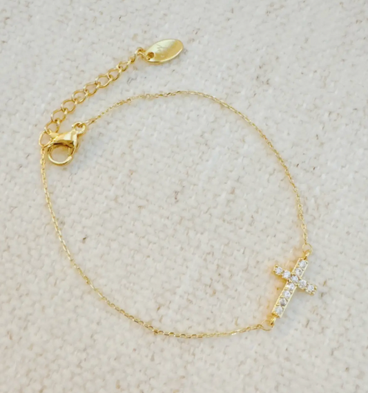 Diamond Cross Bracelet