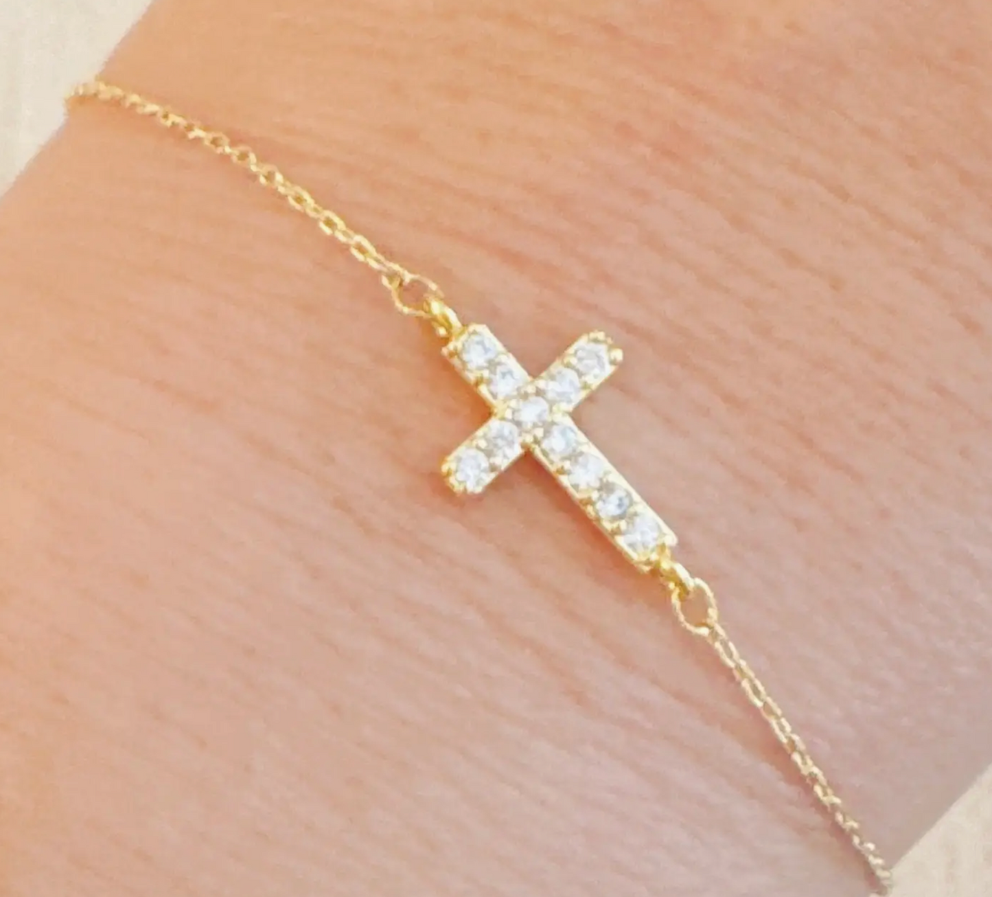 Diamond Cross Bracelet