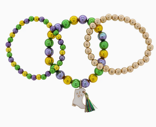 Girls Mardi Gras Bracelet Set