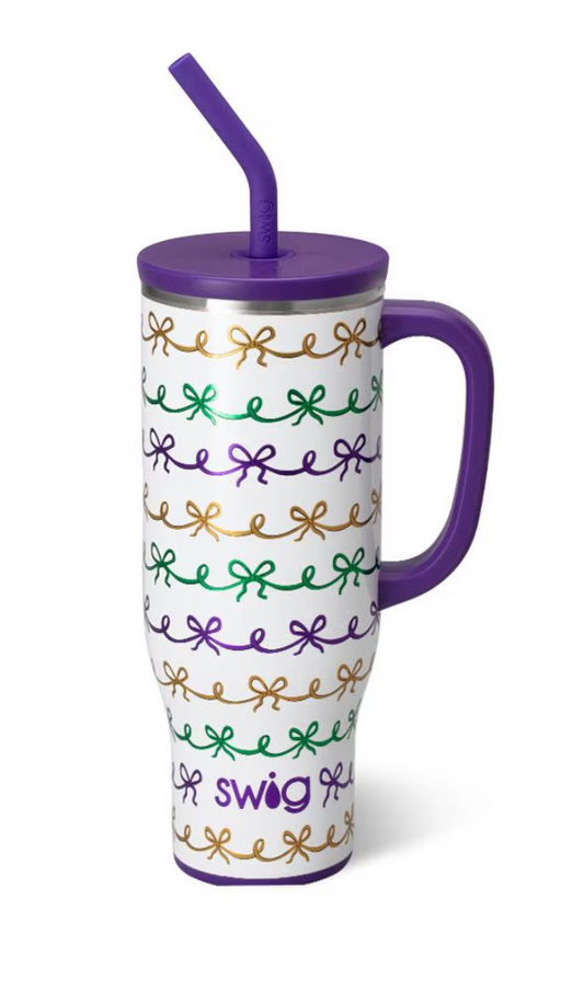 Swig Mardi Gras Bows Mega Mug 30oz