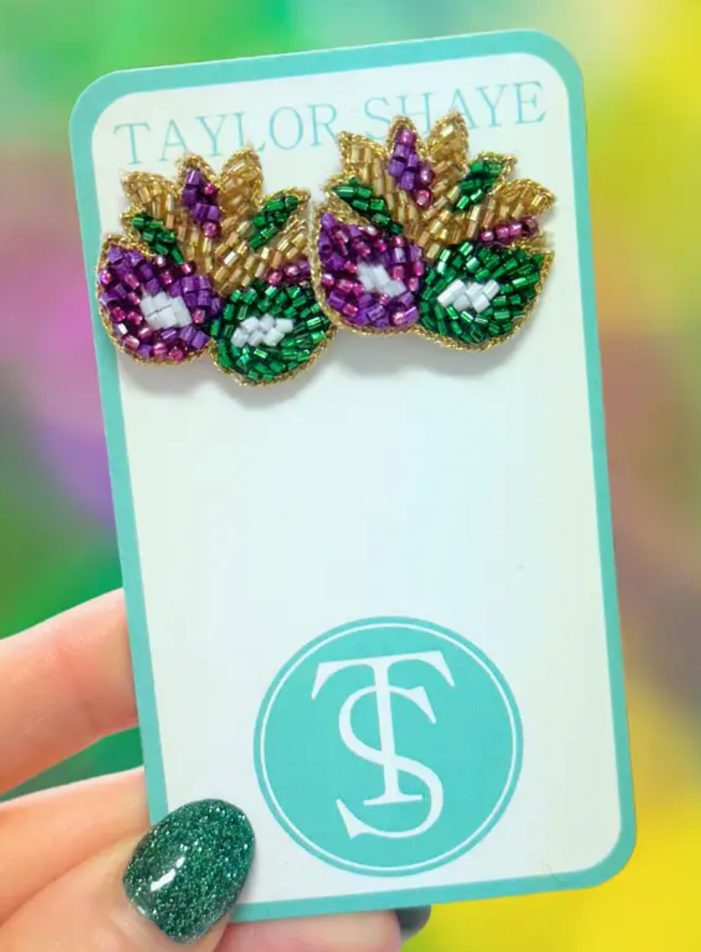 Mardi Gras Mask Studs