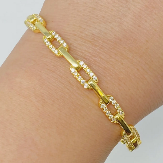 Linked Open Bangle Bracelet