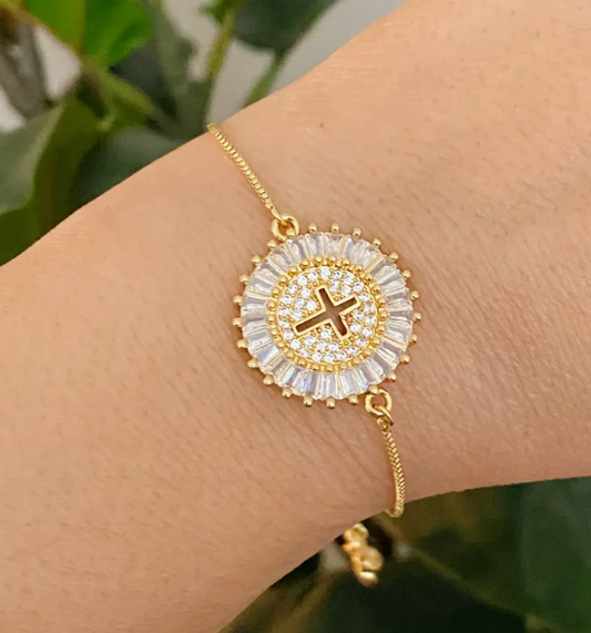 Mesmerized By the Cross Slide Bracelet