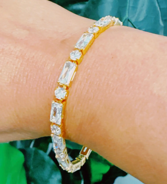 Mixed Shape Sparkle Tennis Bracelet