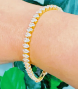Marquise Cut Sparkle Tennis Bracelet