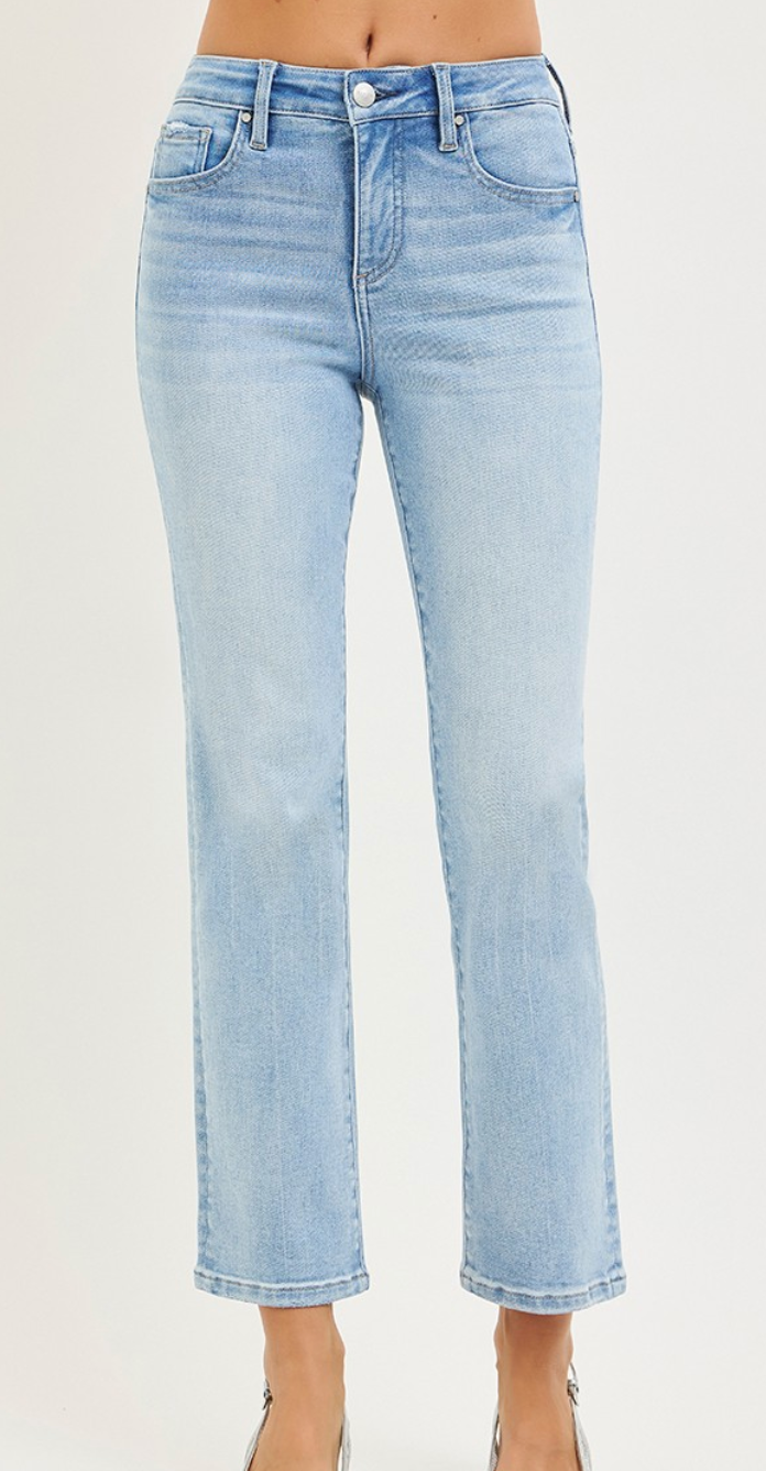 Stacie HR Tummy Control Crop Straight Jeans